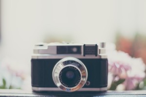 Camera and flower